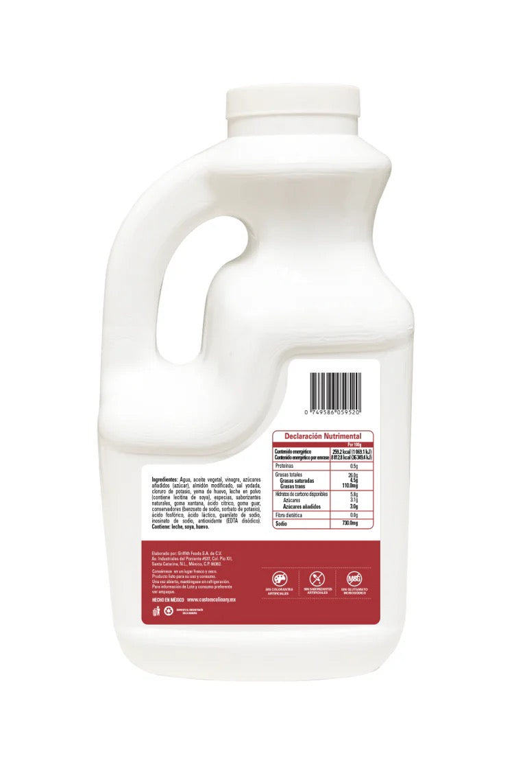 ADEREZO RANCH EXTRA CREMOSO CUSTOM CULINARY 3.4KG